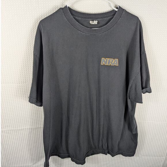 NRA 2XL Vintage Graphic T-Shirt 2nd Amendment Quote Guns Alstyle Black USA Tee - Picture 3 of 5